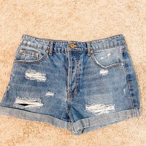 Distressed Denim Shorts